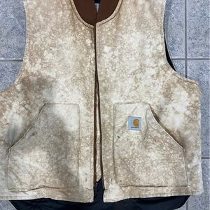 Veronica Beard style Bleached Carhartt Vest. SO CUTE